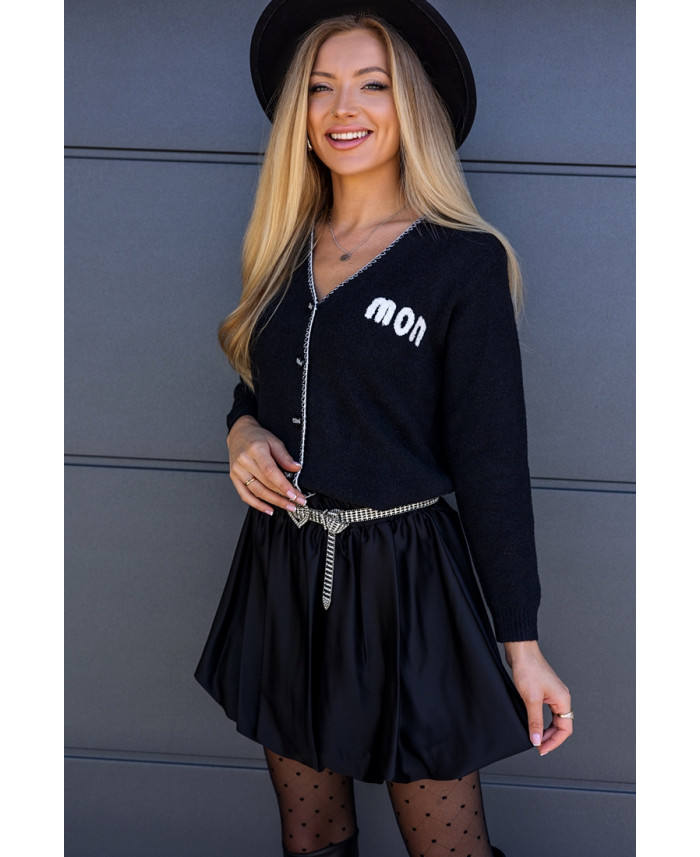 Sweter na Guziczki Mon Czarny