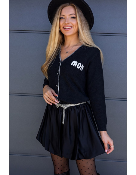 Sweter na Guziczki Mon Czarny