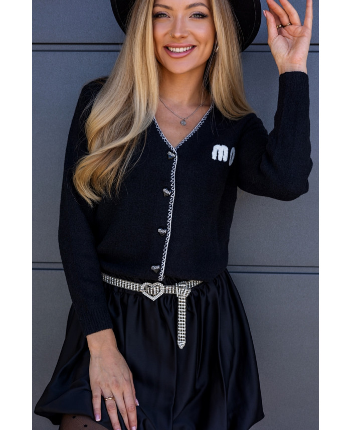 Sweter na Guziczki Mon Czarny