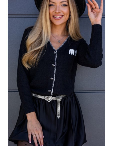 Sweter na Guziczki Mon Czarny