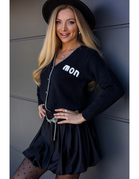 Sweter na Guziczki Mon Czarny