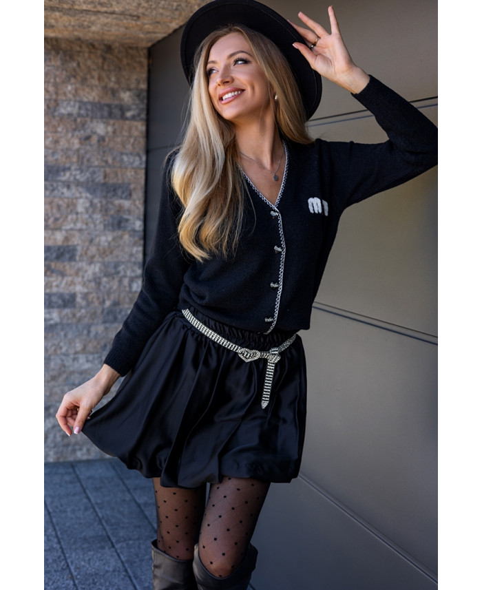 Sweter na Guziczki Mon Czarny