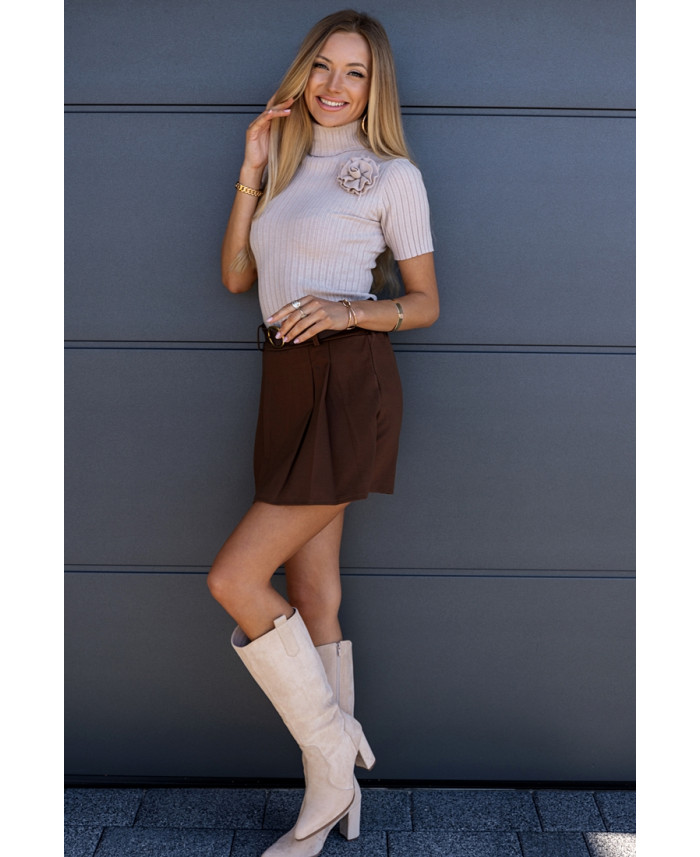 Golfik Sweterkowy Flower Beżowa