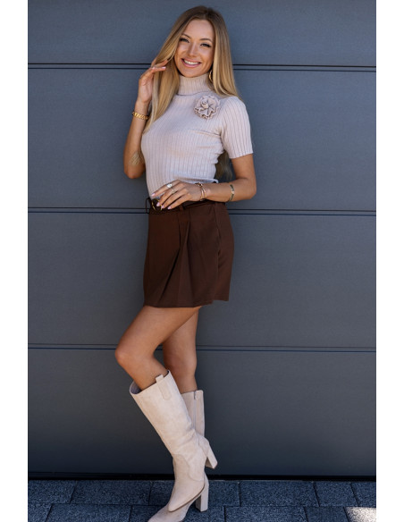 Golfik Sweterkowy Flower Beżowa