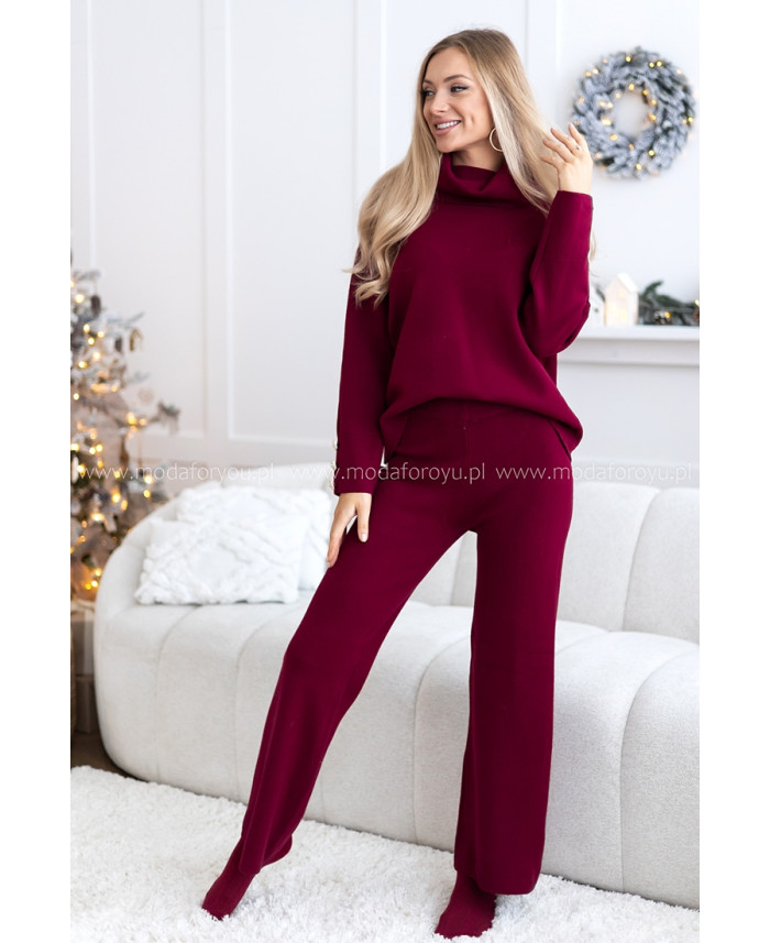 Komplet Cozy Bordowy