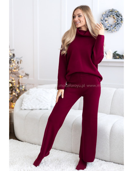 Komplet Cozy Bordowy
