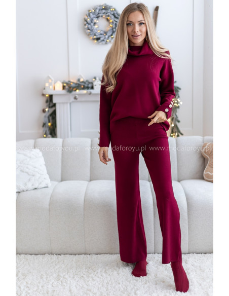 Komplet Cozy Bordowy