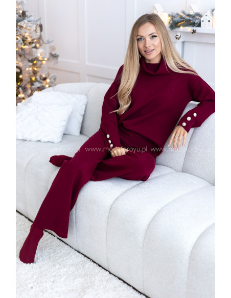 Komplet Cozy Bordowy