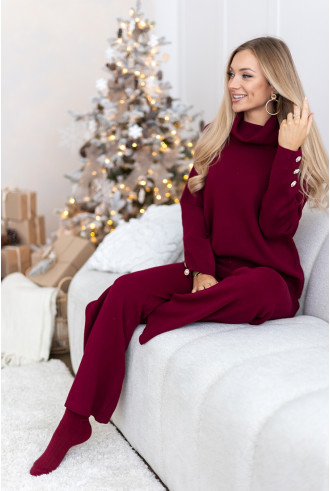 Komplet Cozy Bordowy 2