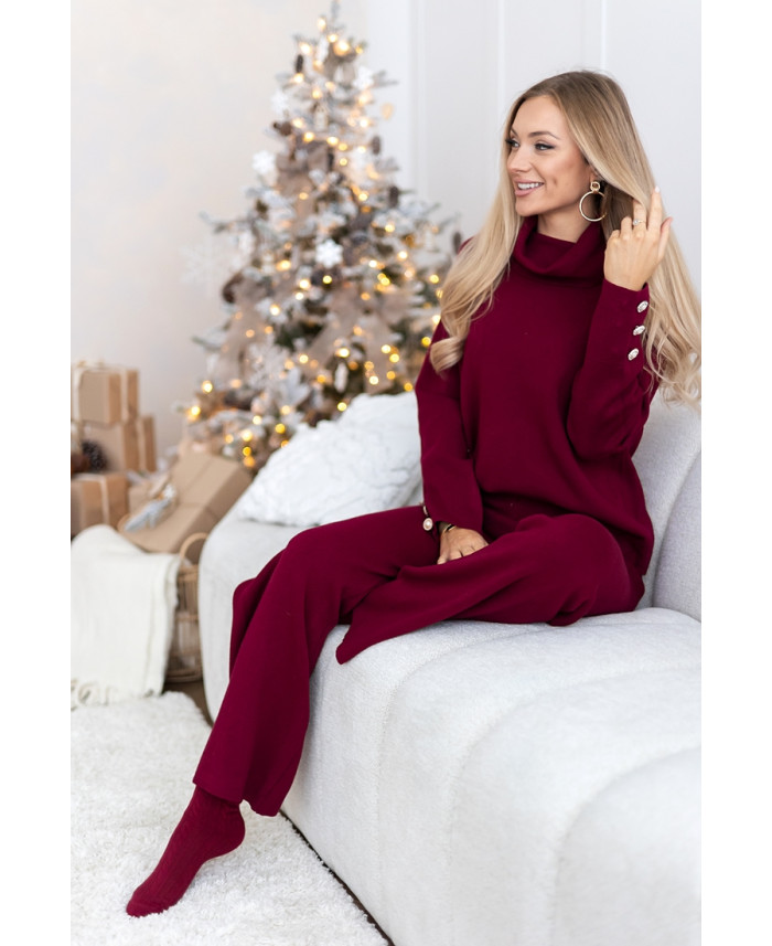 Komplet Cozy Bordowy