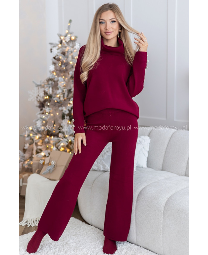 Komplet Cozy Bordowy