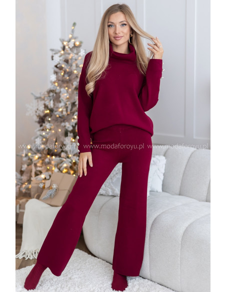 Komplet Cozy Bordowy