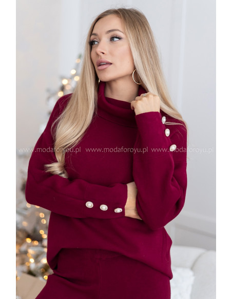 Komplet Cozy Bordowy