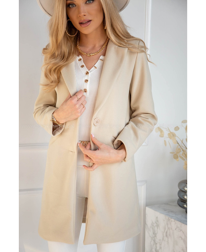 Płaszcz Dyplomatka Jasny Beż