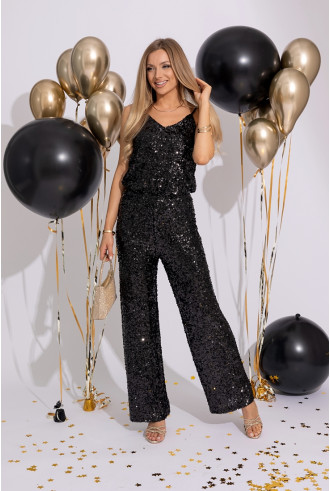 Bluzka Top Cekinowy Czarny 2