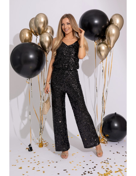 Bluzka Top Cekinowy Czarny