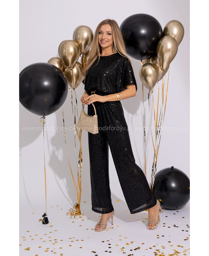 Kombinezon Cekinowy Primo Czarny