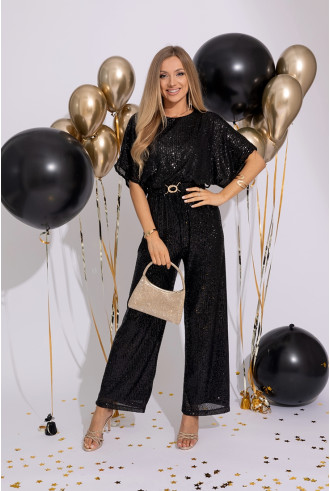 Kombinezon Cekinowy Primo Czarny 2