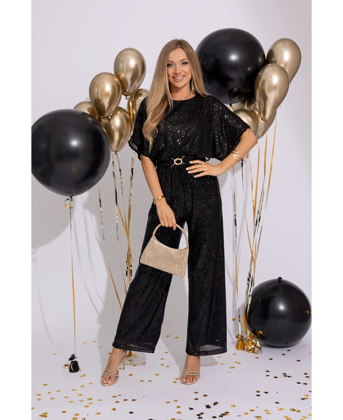 Kombinezon Cekinowy Primo Czarny