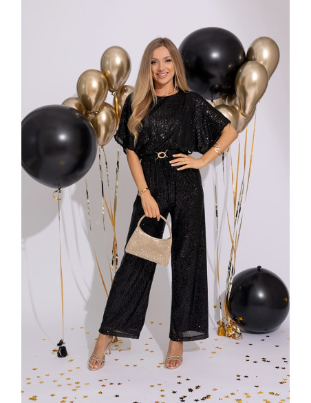 Kombinezon Cekinowy Primo Czarny