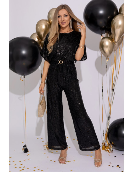 Kombinezon Cekinowy Primo Czarny