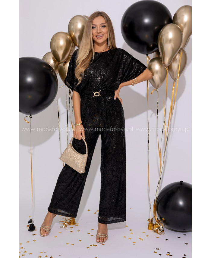 Kombinezon Cekinowy Primo Czarny