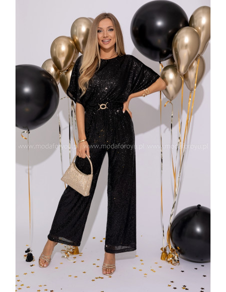 Kombinezon Cekinowy Primo Czarny