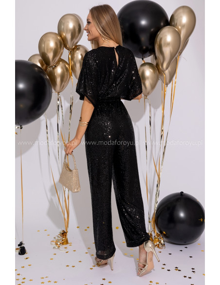 Kombinezon Cekinowy Primo Czarny