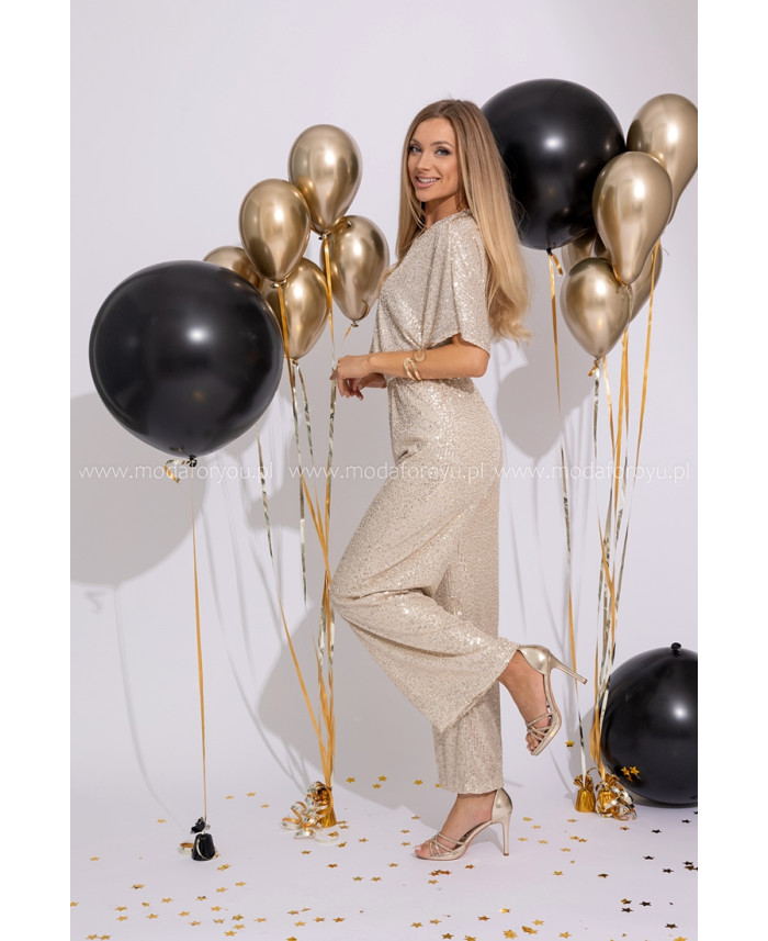 Kombinezon Cekinowy Primo Jasne Złoto