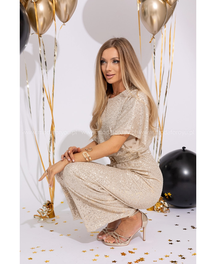 Kombinezon Cekinowy Primo Jasne Złoto