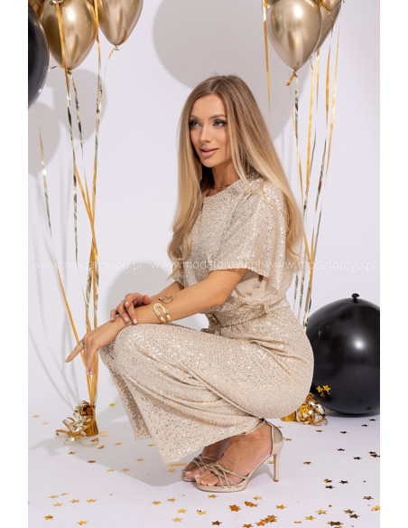 Kombinezon Cekinowy Primo Jasne Złoto