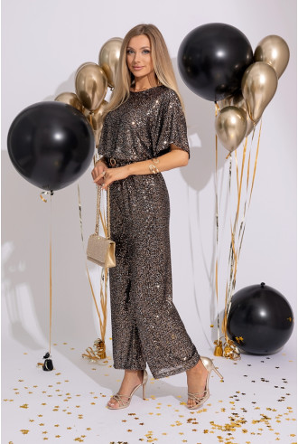 Kombinezon Cekinowy Primo Czarno-Złoty 2