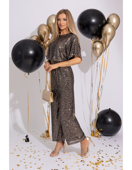 Kombinezon Cekinowy Primo Czarno-Złoty