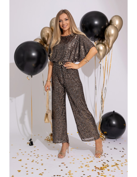 Kombinezon Cekinowy Primo Czarno-Złoty