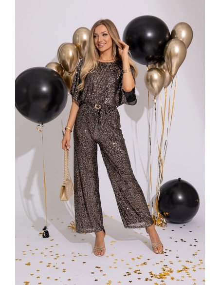 Kombinezon Cekinowy Primo Czarno-Złoty