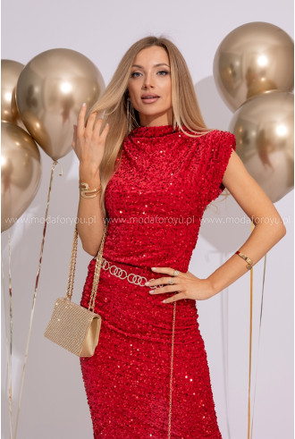 Bluzka Cekinowa Nina Czerwona 2