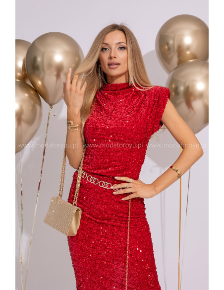 Bluzka Cekinowa Nina Czerwona