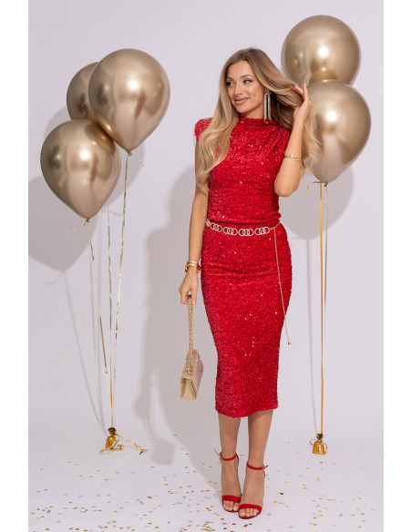 Bluzka Cekinowa Nina Czerwona