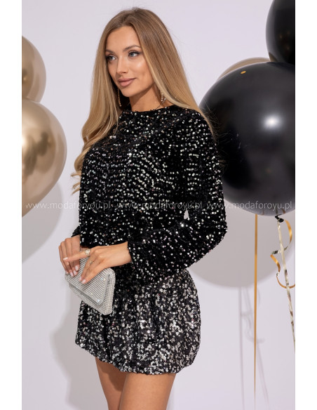 Bluzka Sia Czarno-Srebrna