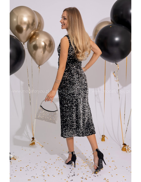 Sukienka Lost Czarno-Srebrna