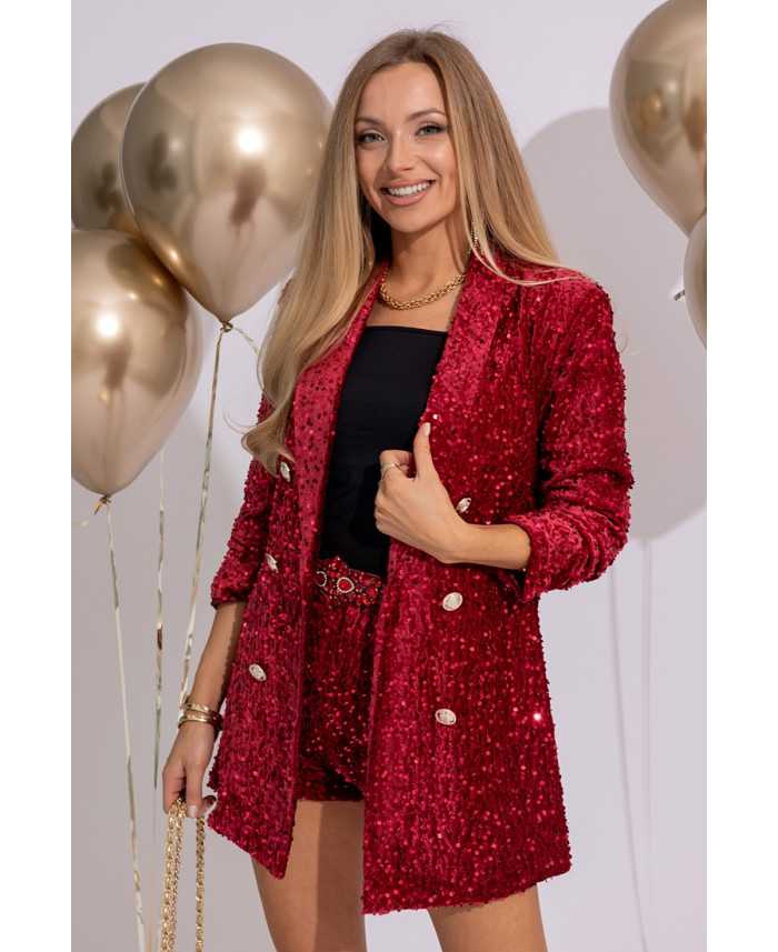 Krótkie Spodenki Denny Burgundowe