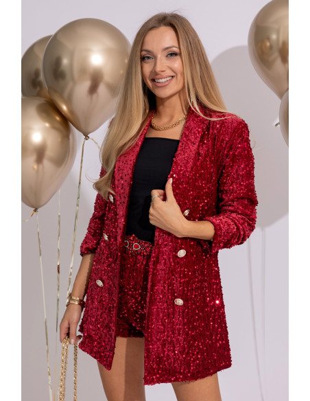 Krótkie Spodenki Denny Burgundowe