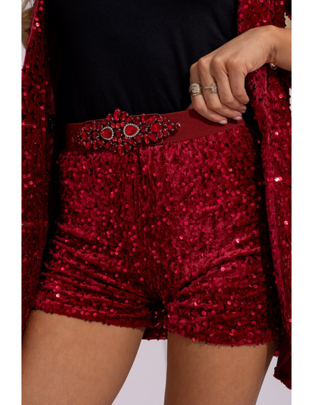 Krótkie Spodenki Denny Burgundowe