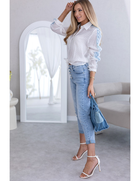 Spodnie Jeans Boyfrindy Buttoni