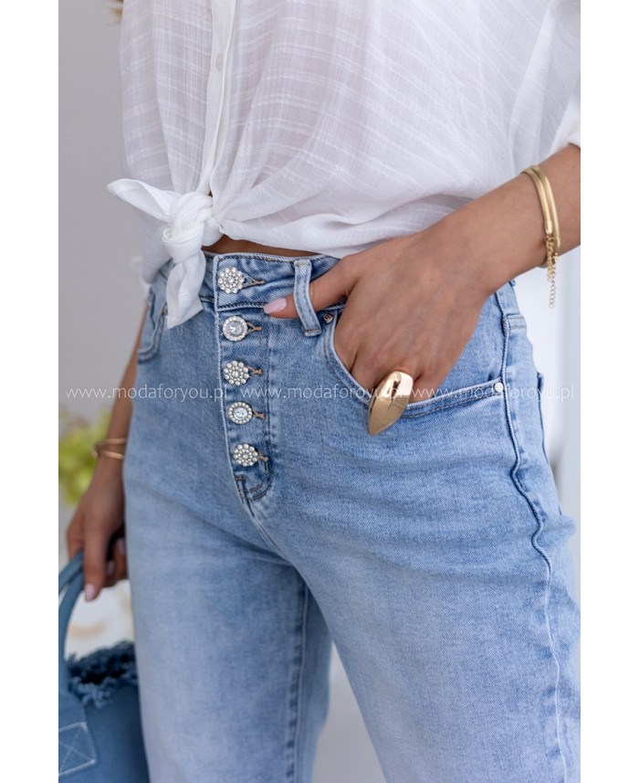 Spodnie Jeans Boyfrindy Buttoni