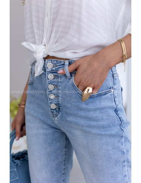 Spodnie Jeans Boyfrindy Buttoni