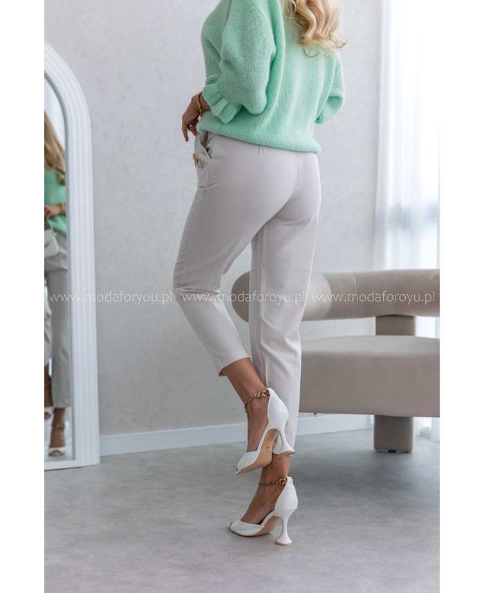 Spodnie Cygaretki Fortte Beżowe