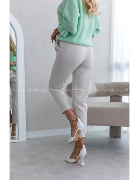 Spodnie Cygaretki Fortte Beżowe