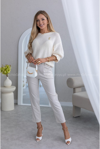 Spodnie Cygaretki Fortte Beżowe