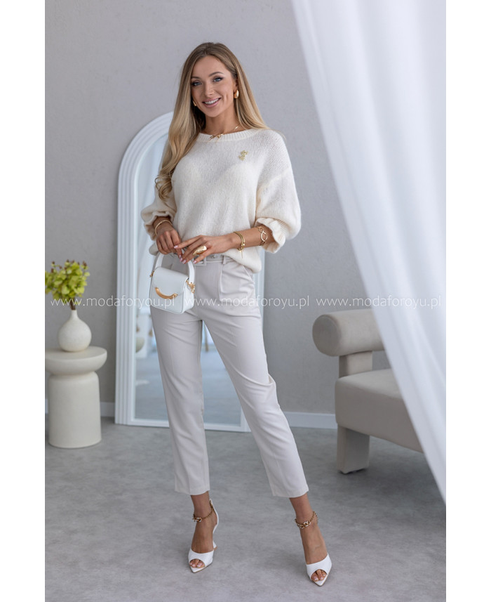 Spodnie Cygaretki Fortte Beżowe